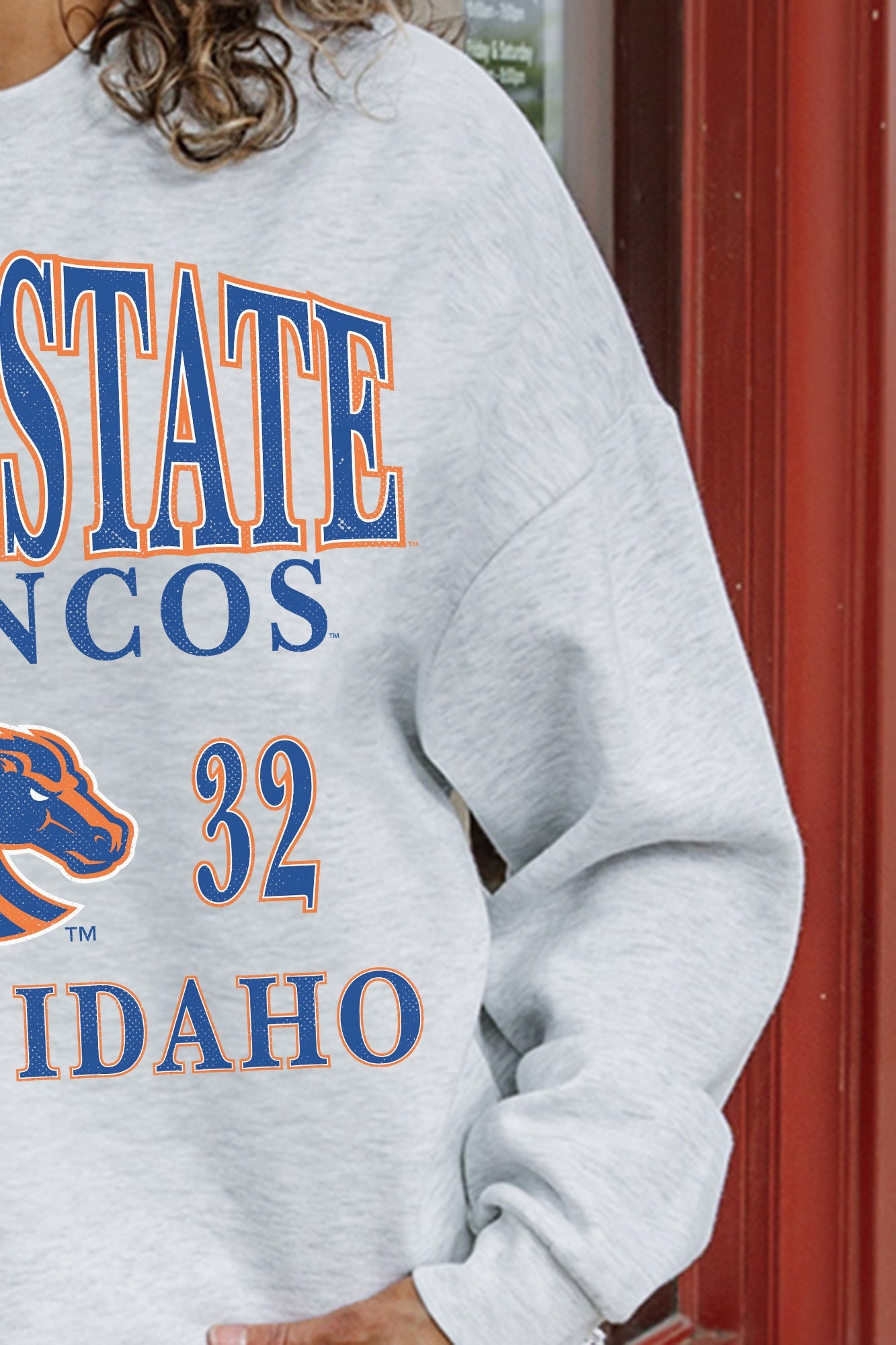 BOISE STATE BRONCOS ALLEGIANCE PREMIUM FLEECE DROP SHOULDER CREWNECK PULLOVER