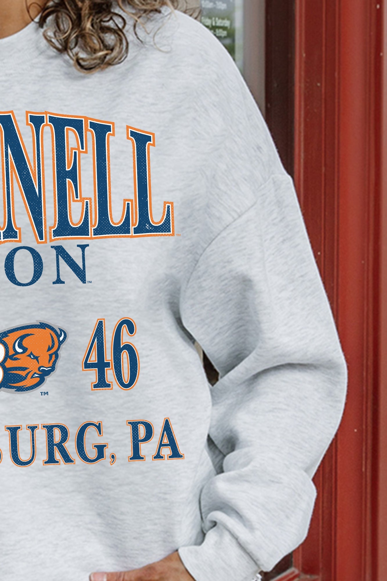 BUCKNELL BISON ALLEGIANCE PREMIUM FLEECE DROP SHOULDER CREWNECK PULLOVER