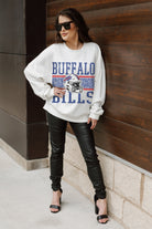 BUFFALO BILLS FAIR CATCH PREMIUM FLEECE DROP SHOULDER CREWNECK PULLOVER