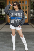 BUFFALO BULLS WILD TAILGATE PREMIUM FLEECE DROP SHOULDER CREWNECK PULLOVER