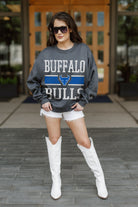 BUFFALO BULLS WILD TAILGATE PREMIUM FLEECE DROP SHOULDER CREWNECK PULLOVER