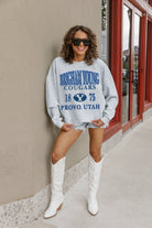 BYU COUGARS ALLEGIANCE PREMIUM FLEECE DROP SHOULDER CREWNECK PULLOVER