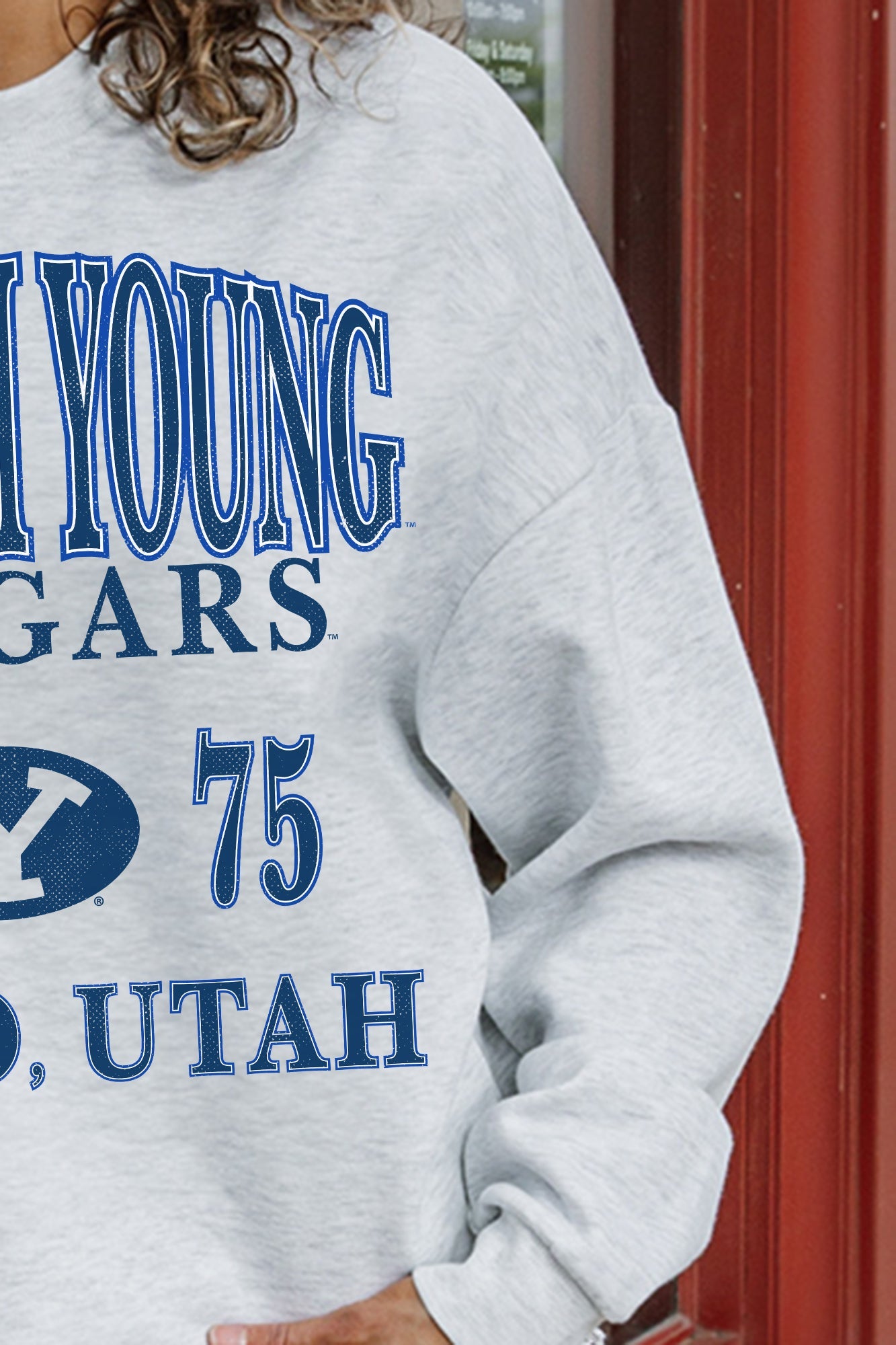 BYU COUGARS ALLEGIANCE PREMIUM FLEECE DROP SHOULDER CREWNECK PULLOVER