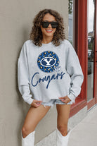 BYU COUGARS GOING WILD PREMIUM FLEECE DROP SHOULDER CREWNECK PULLOVER