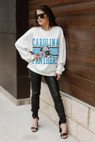 CAROLINA PANTHERS FAIR CATCH PREMIUM FLEECE DROP SHOULDER CREWNECK PULLOVER