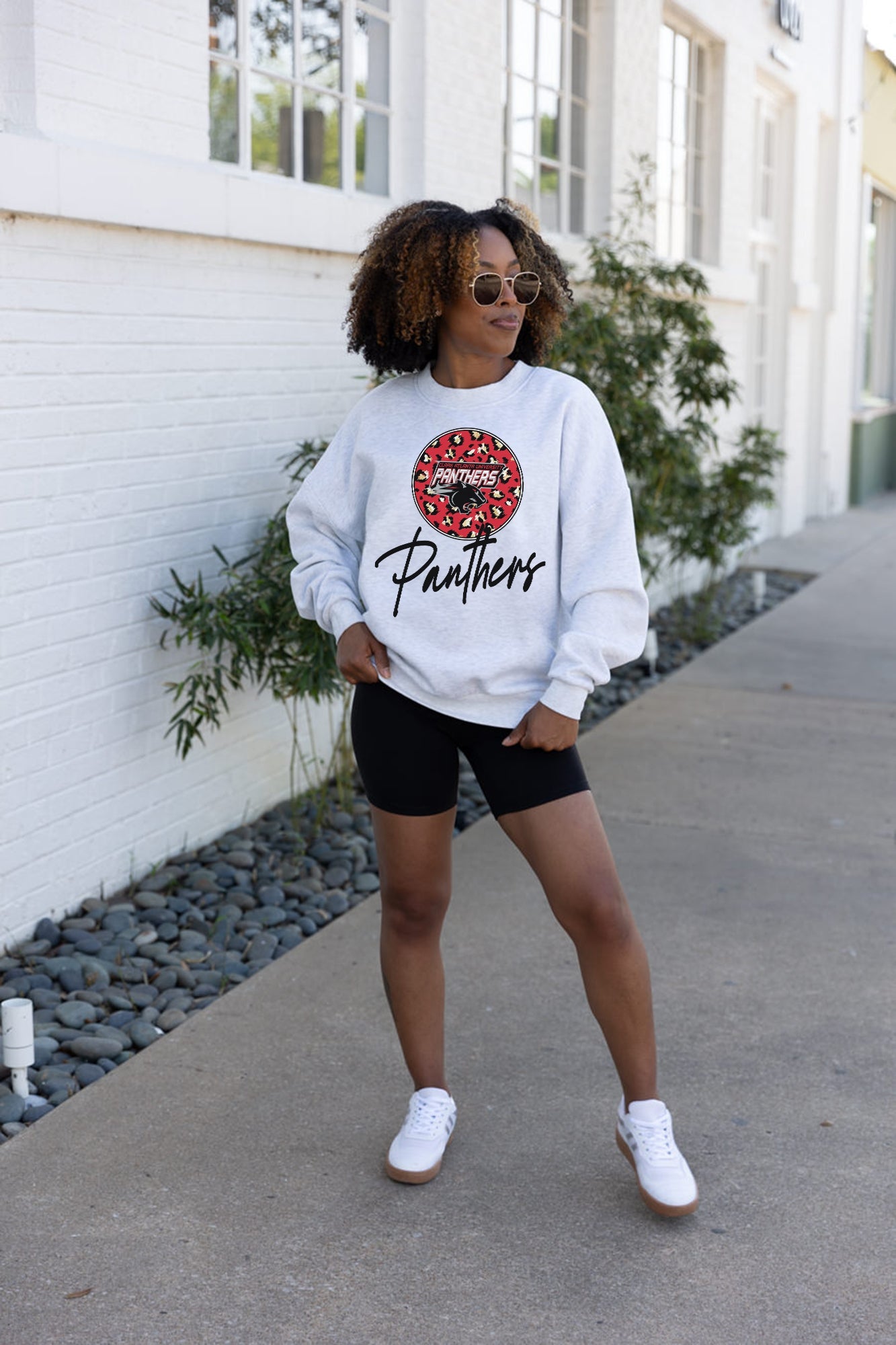 CLARK ATLANTA UNIVERSITY PANTHERS GOING WILD PREMIUM FLEECE DROP SHOULDER CREWNECK PULLOVER