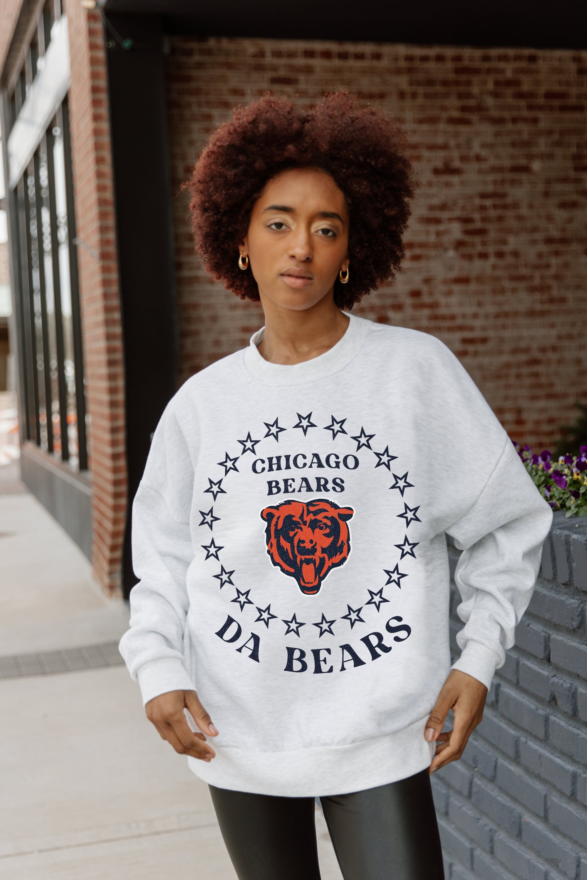 CHICAGO BEARS SUPERSTAR PREMIUM FLEECE DROP SHOULDER CREWNECK PULLOVER