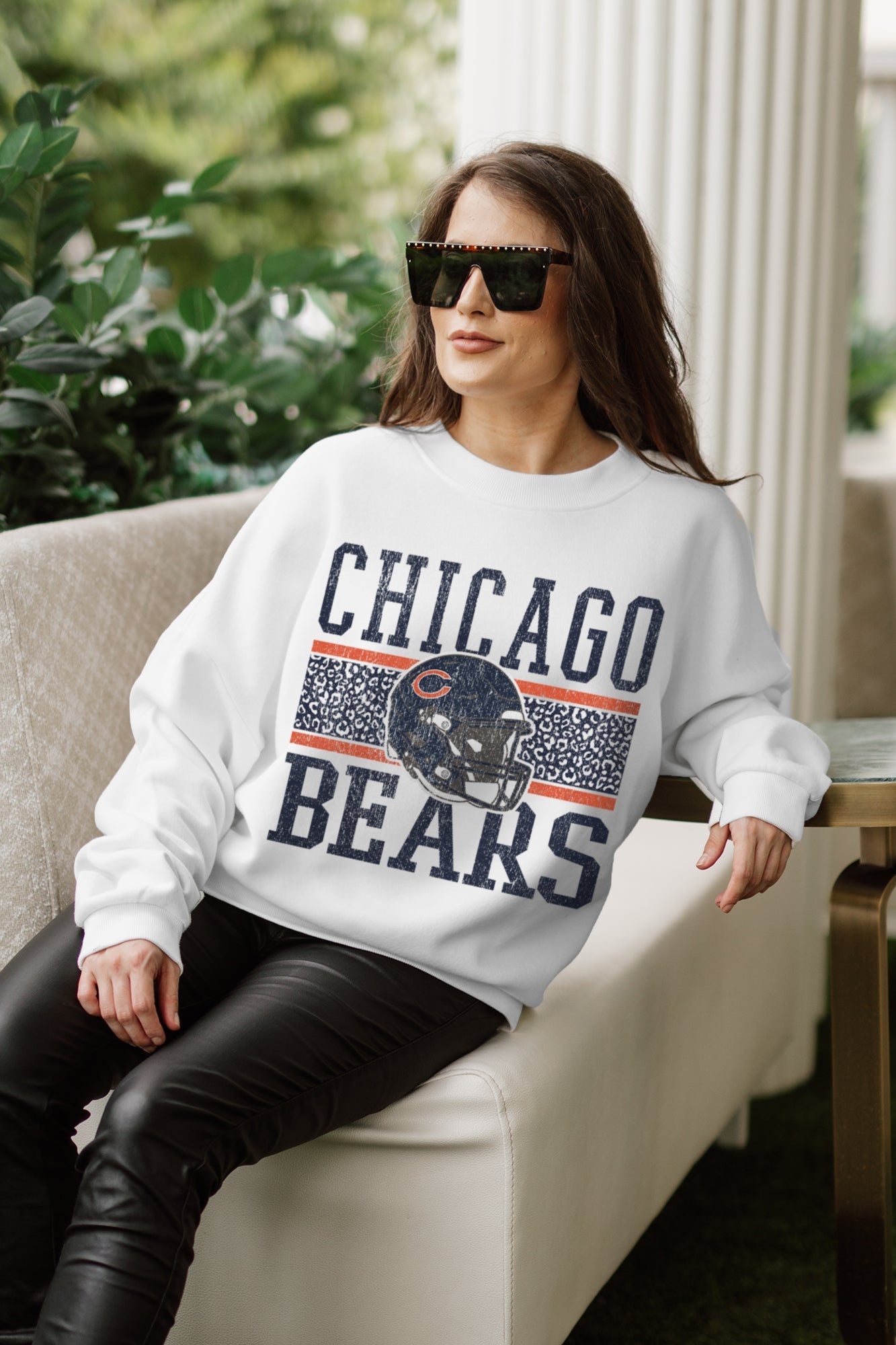 CHICAGO BEARS FAIR CATCH PREMIUM FLEECE DROP SHOULDER CREWNECK PULLOVER