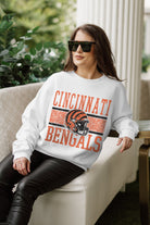 CINCINNATI BENGALS FAIR CATCH PREMIUM FLEECE DROP SHOULDER CREWNECK PULLOVER