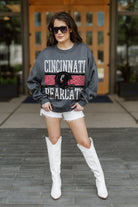 CINCINNATI BEARCATS WILD TAILGATE PREMIUM FLEECE DROP SHOULDER CREWNECK PULLOVER