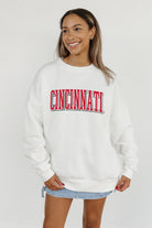 CINCINNATI BEARCATS ALL-STAR APPEAL PREMIUM FLEECE DROP SHOULDER CREWNECK PULLOVER BY MADI PREWETT TROUTT