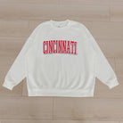 CINCINNATI BEARCATS ALL-STAR APPEAL PREMIUM FLEECE DROP SHOULDER CREWNECK PULLOVER BY MADI PREWETT TROUTT