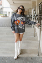 CLEMSON TIGERS WILD TAILGATE PREMIUM FLEECE DROP SHOULDER CREWNECK PULLOVER