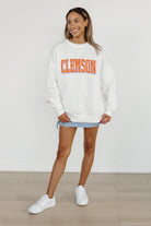 CLEMSON TIGERS ALL-STAR APPEAL PREMIUM FLEECE DROP SHOULDER CREWNECK PULLOVER BY MADI PREWETT TROUTT