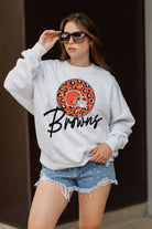 CLEVELAND BROWNS GOING WILD PREMIUM FLEECE DROP SHOULDER CREWNECK PULLOVER