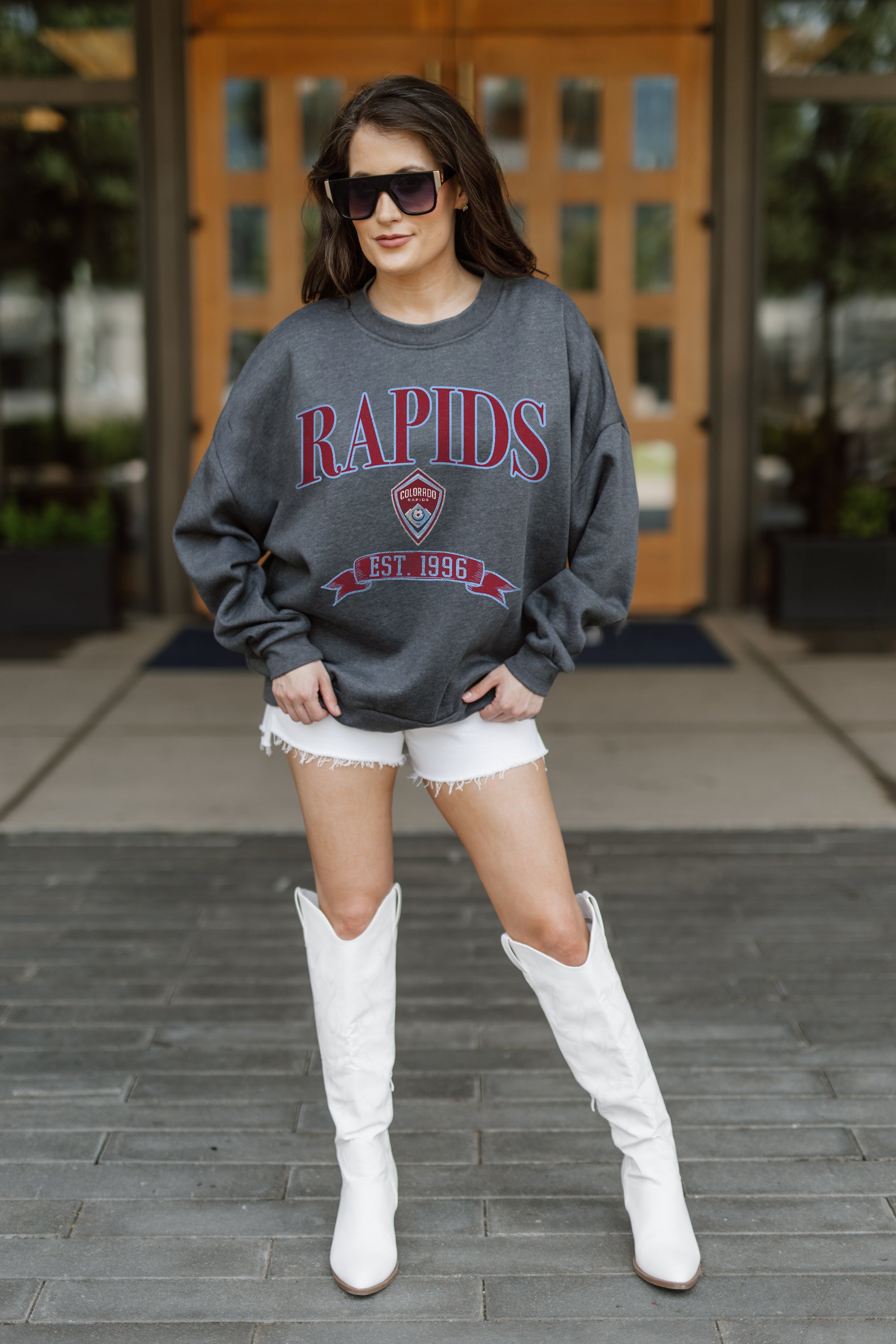 COLORADO RAPIDS SEAL THE DEAL PREMIUM FLEECE DROP SHOULDER CREWNECK PULLOVER