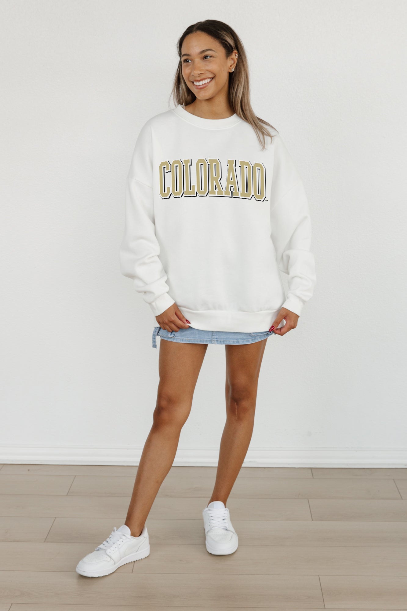 COLORADO BUFFALOES ALL-STAR APPEAL PREMIUM FLEECE DROP SHOULDER CREWNECK PULLOVER BY MADI PREWETT TROUTT