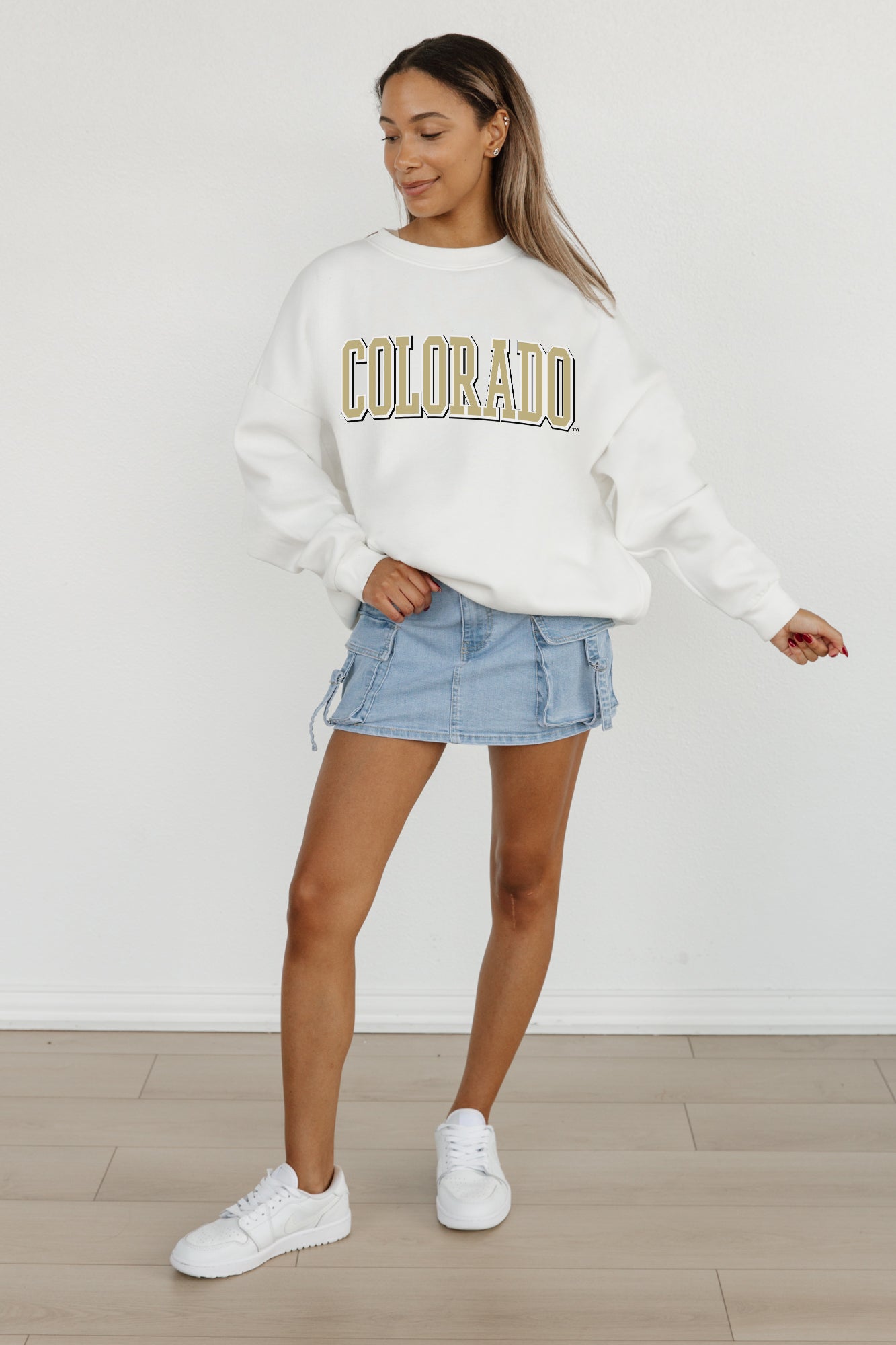 COLORADO BUFFALOES ALL-STAR APPEAL PREMIUM FLEECE DROP SHOULDER CREWNECK PULLOVER BY MADI PREWETT TROUTT