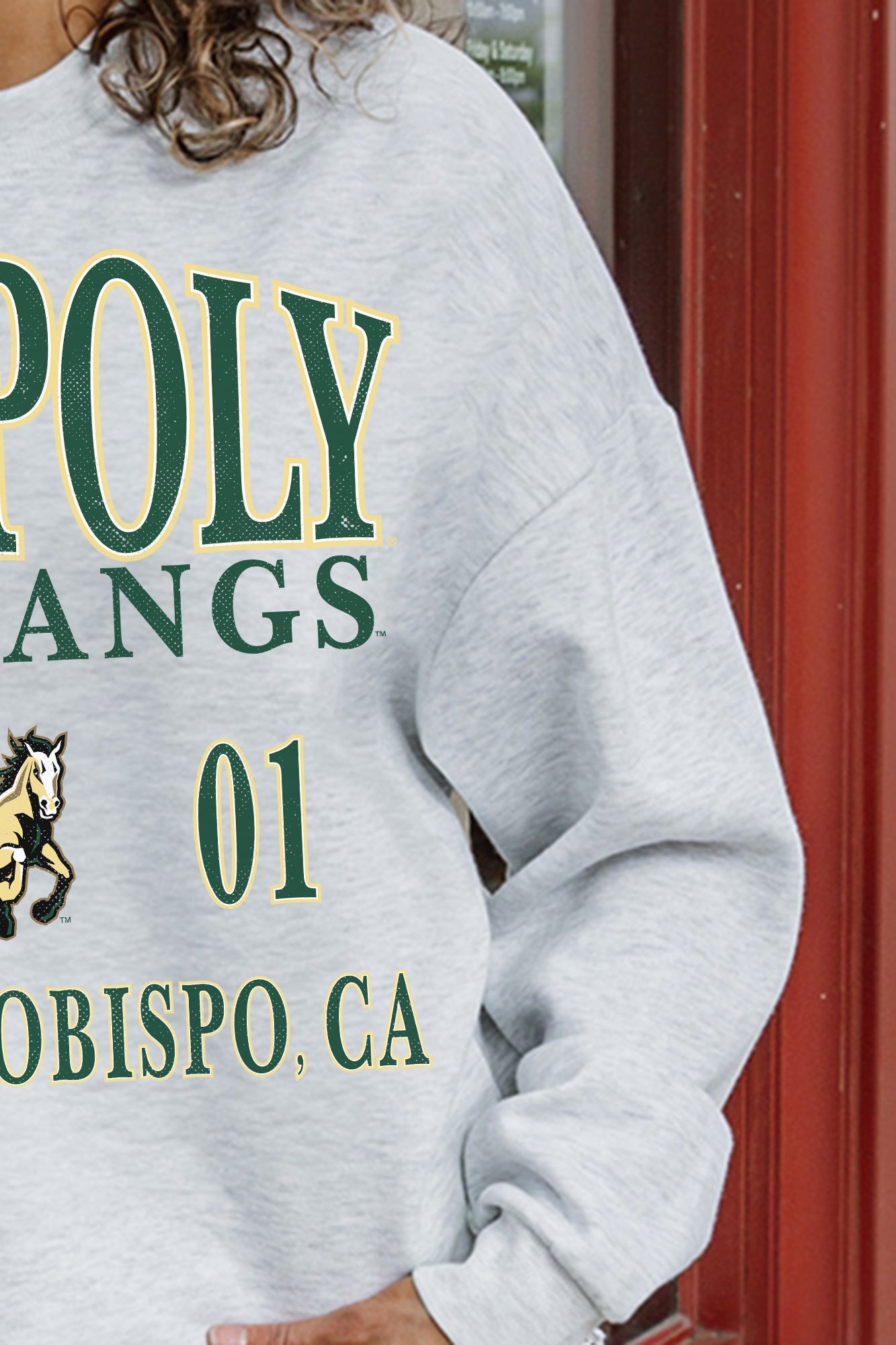 CAL POLY MUSTANGS ALLEGIANCE PREMIUM FLEECE DROP SHOULDER CREWNECK PULLOVER