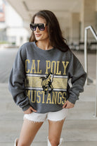 CAL POLY MUSTANGS WILD TAILGATE PREMIUM FLEECE DROP SHOULDER CREWNECK PULLOVER