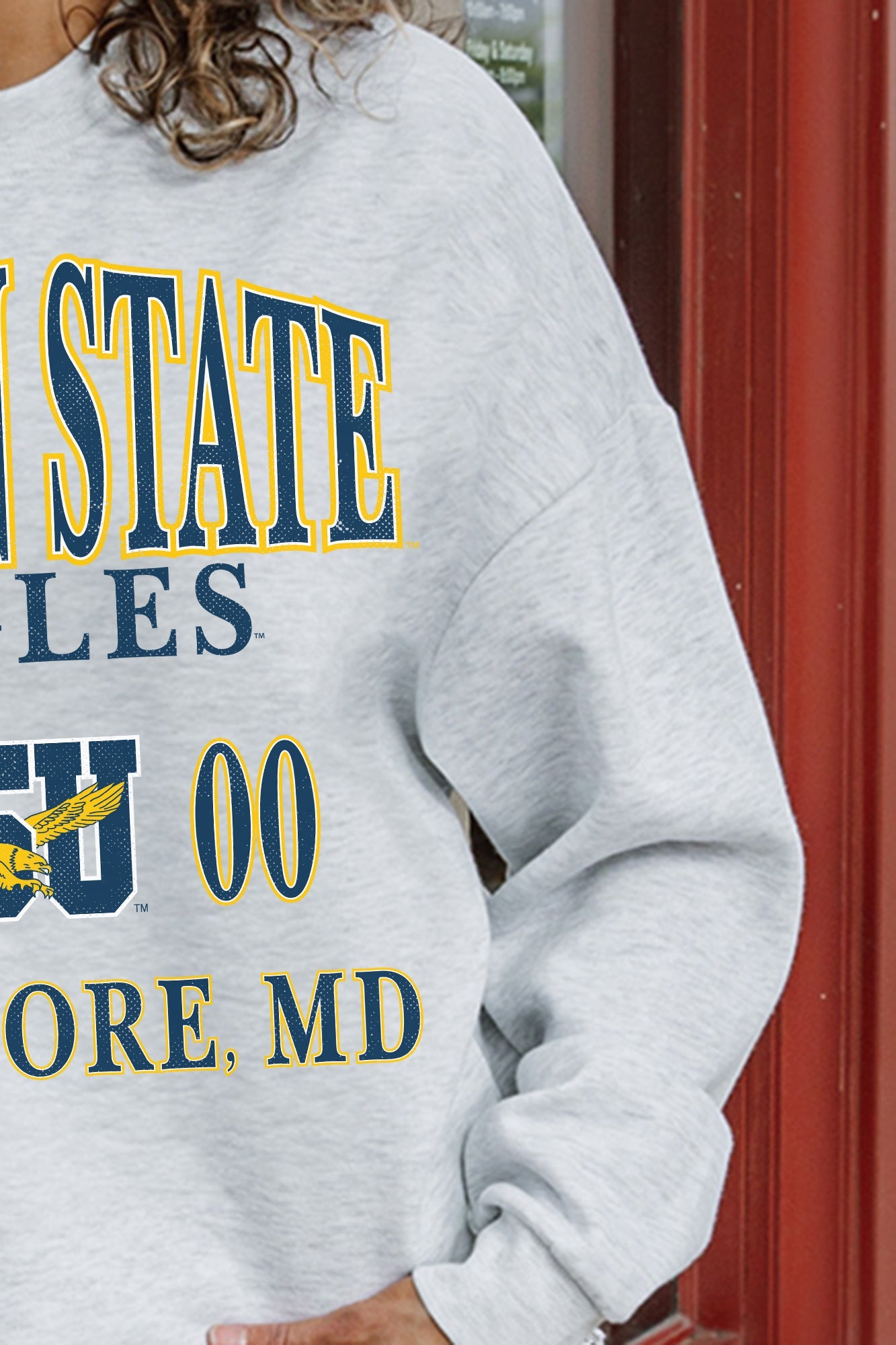 COPPIN STATE EAGLES ALLEGIANCE PREMIUM FLEECE DROP SHOULDER CREWNECK PULLOVER