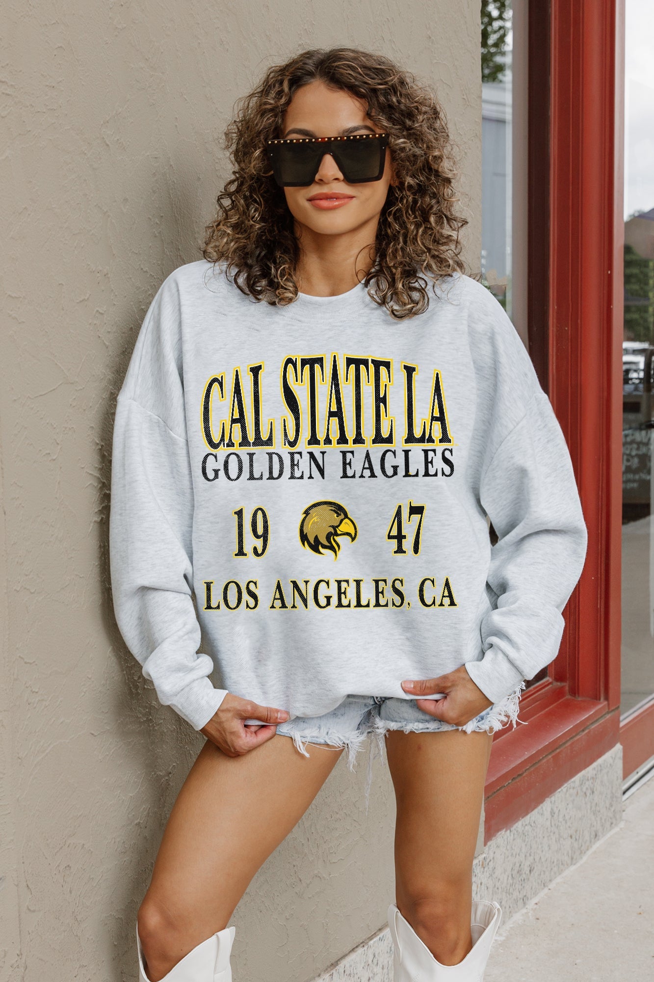 CAL STATE LOS ANGELES GOLDEN EAGLES ALLEGIANCE PREMIUM FLEECE DROP SHOULDER CREWNECK PULLOVER