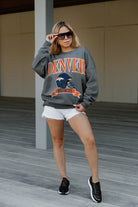 DENVER BRONCOS SEAL THE DEAL PREMIUM FLEECE DROP SHOULDER CREWNECK PULLOVER