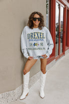 DREXEL UNIVERSITY DRAGONS ALLEGIANCE PREMIUM FLEECE DROP SHOULDER CREWNECK PULLOVER