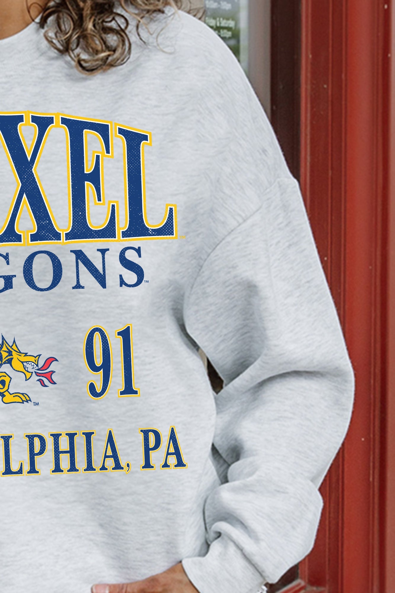 DREXEL UNIVERSITY DRAGONS ALLEGIANCE PREMIUM FLEECE DROP SHOULDER CREWNECK PULLOVER