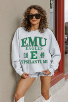 EASTERN MICHIGAN EAGLES ALLEGIANCE PREMIUM FLEECE DROP SHOULDER CREWNECK PULLOVER