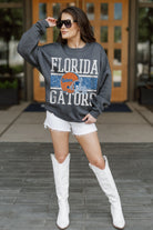 FLORIDA GATORS WILD TAILGATE PREMIUM FLEECE DROP SHOULDER CREWNECK PULLOVER