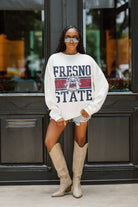 FRESNO STATE BULLDOGS FAIR CATCH PREMIUM FLEECE DROP SHOULDER CREWNECK PULLOVER