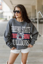 FRESNO STATE BULLDOGS WILD TAILGATE PREMIUM FLEECE DROP SHOULDER CREWNECK PULLOVER