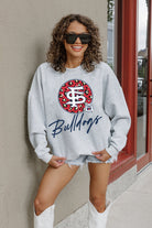 FRESNO STATE BULLDOGS GOING WILD PREMIUM FLEECE DROP SHOULDER CREWNECK PULLOVER