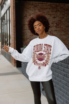 FLORIDA STATE SEMINOLES BASES LOADED PREMIUM FLEECE DROP SHOULDER CREWNECK PULLOVER