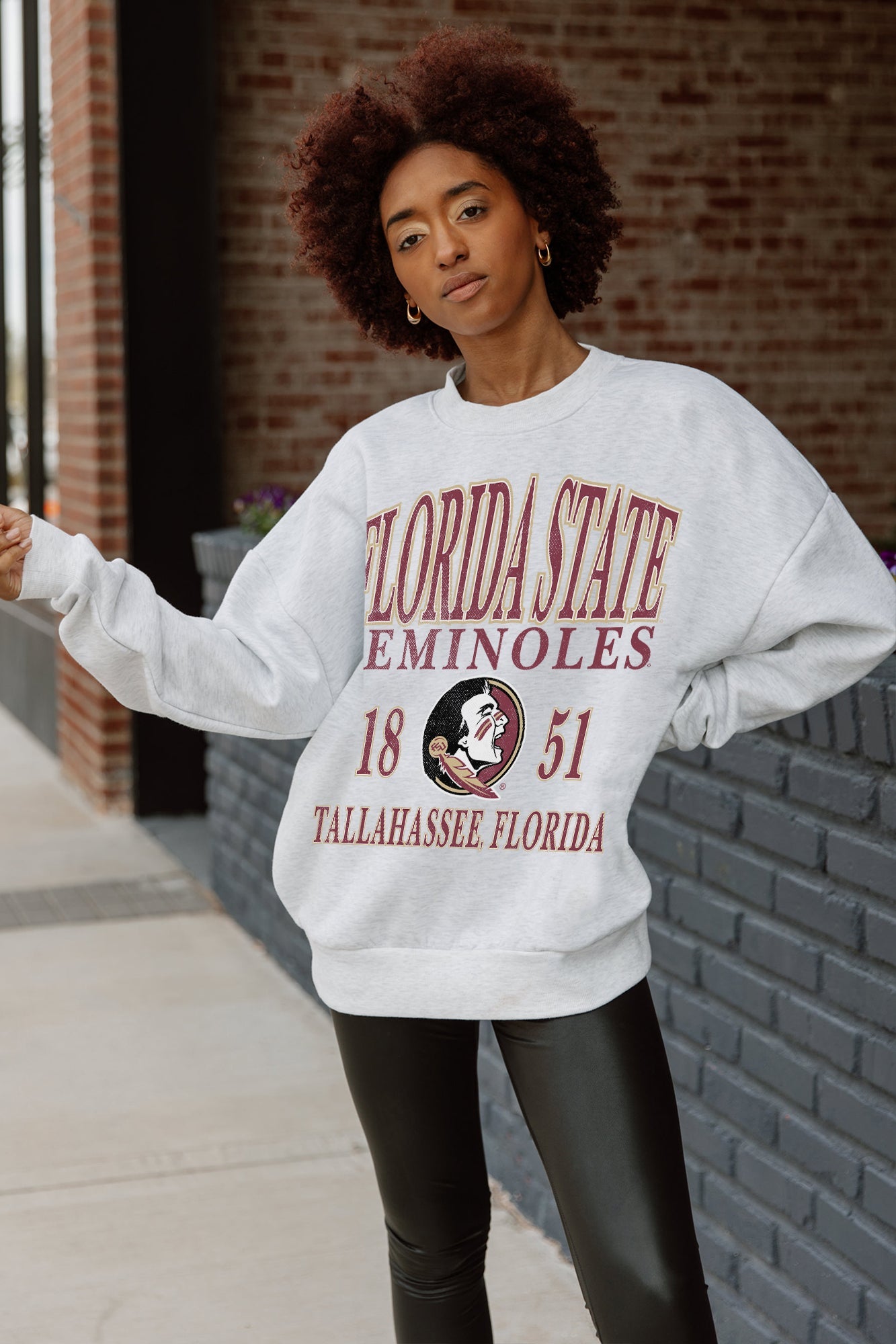 FLORIDA STATE SEMINOLES ALLEGIANCE PREMIUM FLEECE DROP SHOULDER CREWNECK PULLOVER