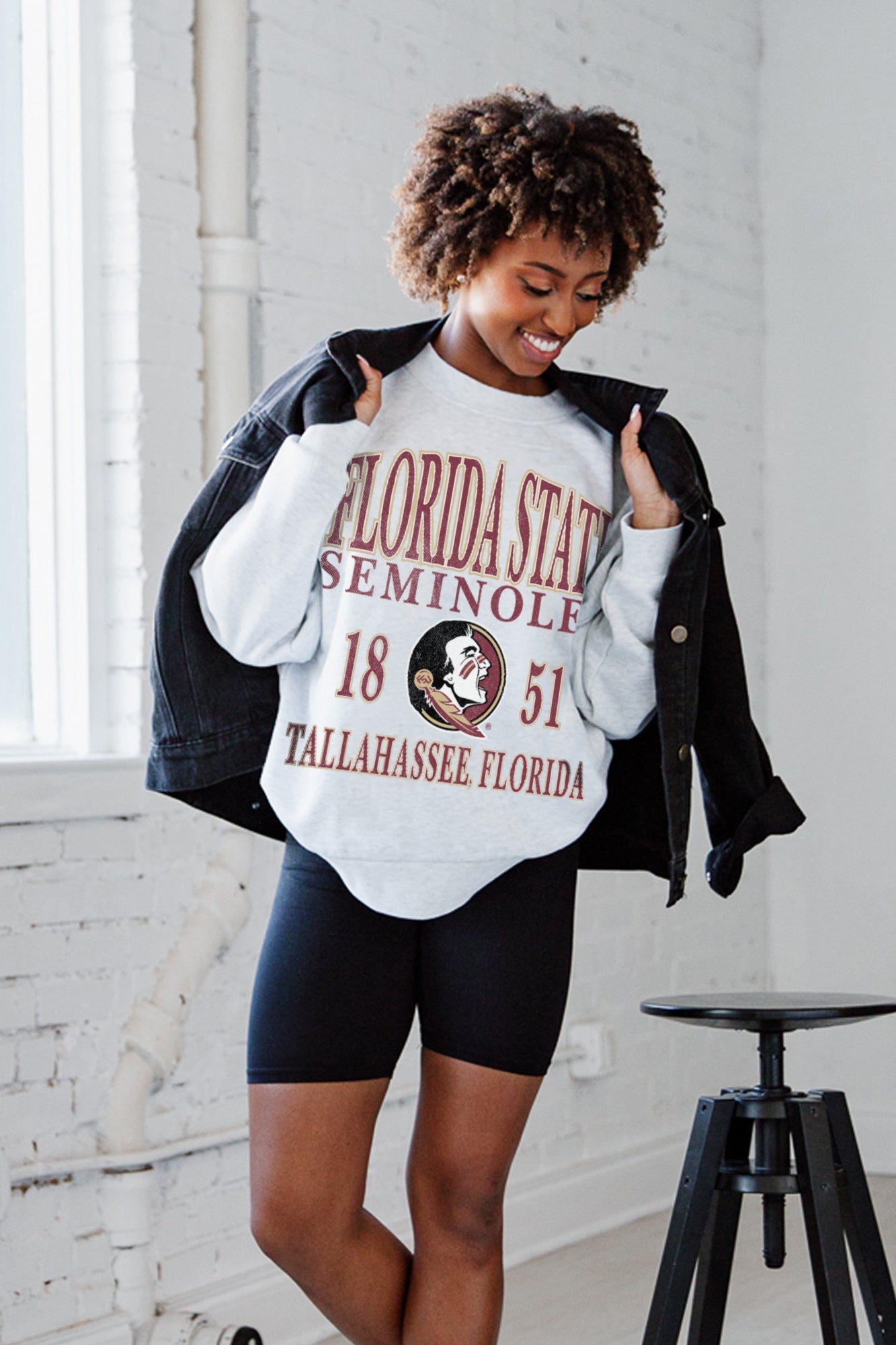 FLORIDA STATE SEMINOLES ALLEGIANCE PREMIUM FLEECE DROP SHOULDER CREWNECK PULLOVER