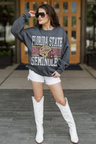 FLORIDA STATE SEMINOLES WILD TAILGATE PREMIUM FLEECE DROP SHOULDER CREWNECK PULLOVER