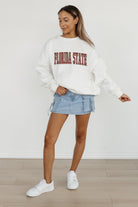 FLORIDA STATE SEMINOLES ALL-STAR APPEAL PREMIUM FLEECE DROP SHOULDER CREWNECK PULLOVER BY MADI PREWETT TROUTT