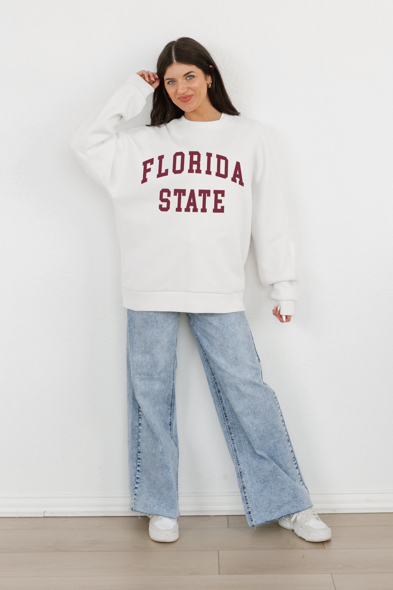 FLORIDA STATE SEMINOLES ALL-STAR STYLE PREMIUM FLEECE DROP SHOULDER CREWNECK PULLOVER BY MADI PREWETT TROUTT