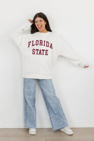 FLORIDA STATE SEMINOLES ALL-STAR STYLE PREMIUM FLEECE DROP SHOULDER CREWNECK PULLOVER BY MADI PREWETT TROUTT