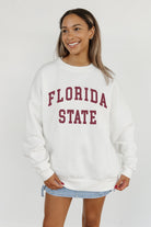 FLORIDA STATE SEMINOLES ALL-STAR STYLE PREMIUM FLEECE DROP SHOULDER CREWNECK PULLOVER BY MADI PREWETT TROUTT