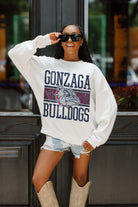 GONZAGA BULLDOGS FAIR CATCH PREMIUM FLEECE DROP SHOULDER CREWNECK PULLOVER