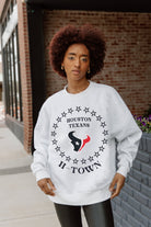 HOUSTON TEXANS SUPERSTAR PREMIUM FLEECE DROP SHOULDER CREWNECK PULLOVER