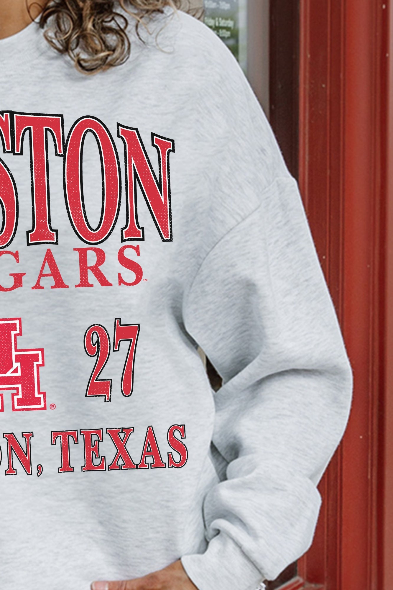 HOUSTON COUGARS ALLEGIANCE PREMIUM FLEECE DROP SHOULDER CREWNECK PULLOVER