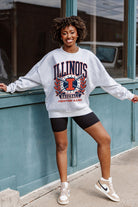 ILLINOIS FIGHTING ILLINI BASES LOADED PREMIUM FLEECE DROP SHOULDER CREWNECK PULLOVER