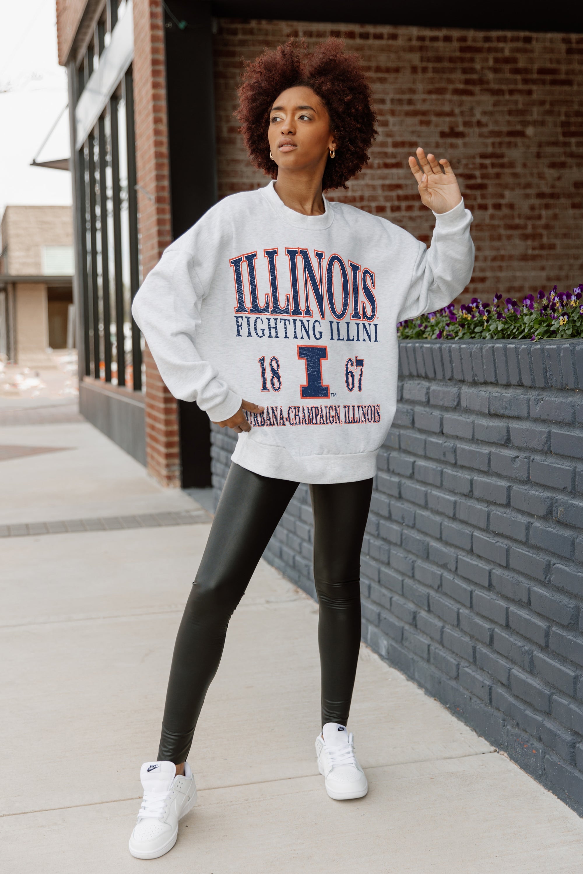 ILLINOIS FIGHTING ILLINI ALLEGIANCE PREMIUM FLEECE DROP SHOULDER CREWNECK PULLOVER