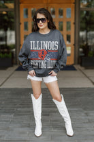 ILLINOIS FIGHTING ILLINI WILD TAILGATE PREMIUM FLEECE DROP SHOULDER CREWNECK PULLOVER