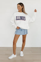 ILLINOIS FIGHTING ILLINI ALL-STAR APPEAL PREMIUM FLEECE DROP SHOULDER CREWNECK PULLOVER BY MADI PREWETT TROUTT