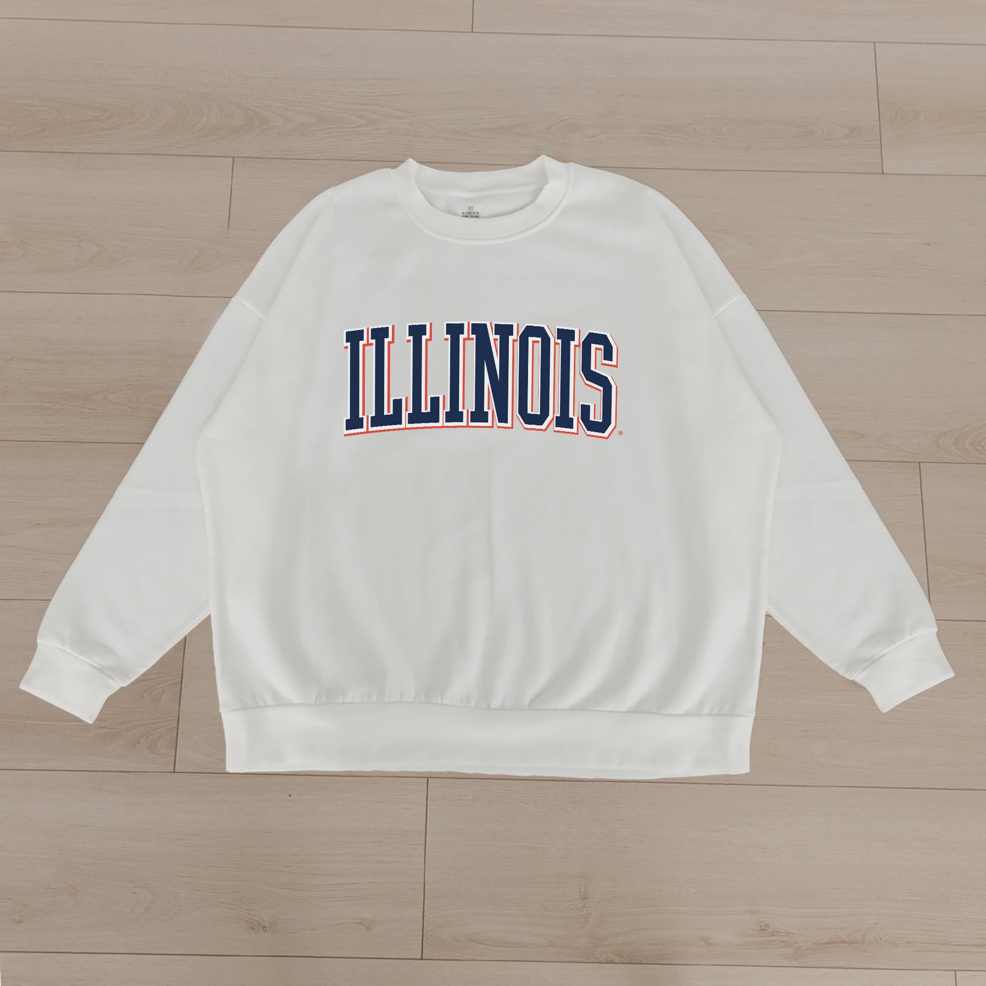 ILLINOIS FIGHTING ILLINI ALL-STAR APPEAL PREMIUM FLEECE DROP SHOULDER CREWNECK PULLOVER BY MADI PREWETT TROUTT